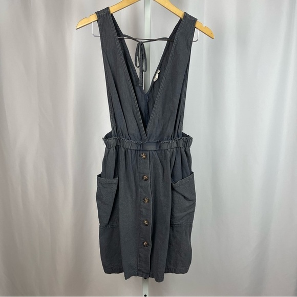 Hem & Thread Dresses & Skirts - hem & thread Medium Stone Wash Cottagecore Minimalist Deep V Overall Dress
